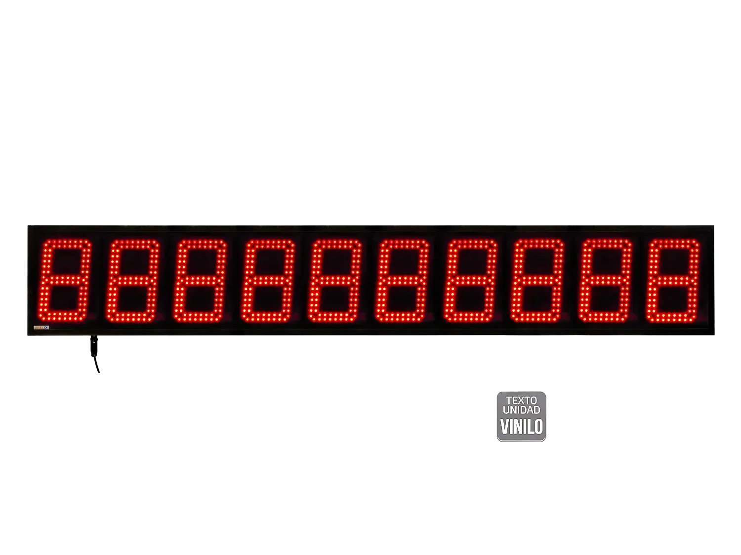 180mm Numeric Display, 10 Digits High Brightness, BCD-Counter-Tachometer-Stopwatch +2R, Vinyl Text, IP65
